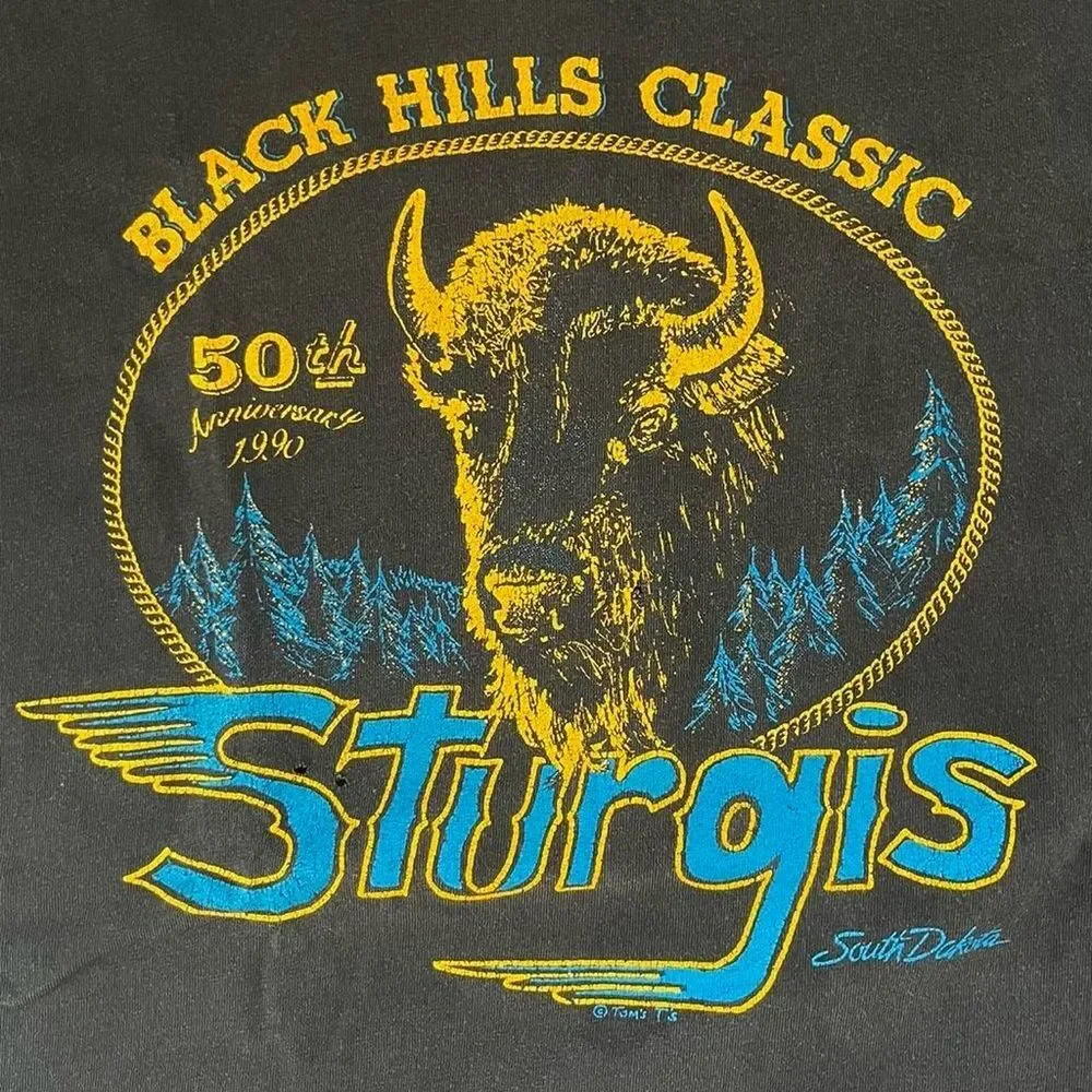 1990 Vintage Sturgis Bike Rally 50th Anniversary Single Stitch Shirt XL Men’s